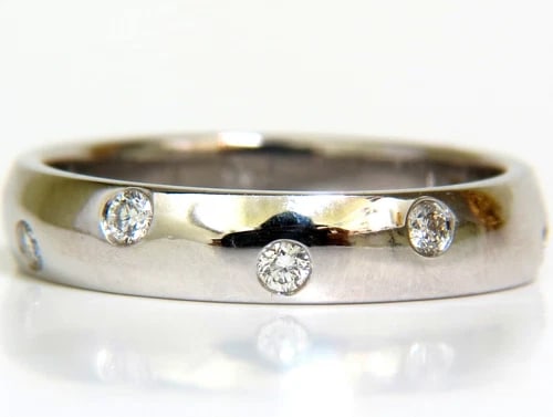 .50ct Natural Round Diamonds eternity thick band 14kt Gold Size 8.25: Title: .50ct Natural Round Diamonds eternity thick band 14kt Gold Size 8.25 Description: MAGNIFICENT JEWELS Modern Deco Eternity Durability at its best .50ct. Natural Diamonds Rounds and full cuts G-c