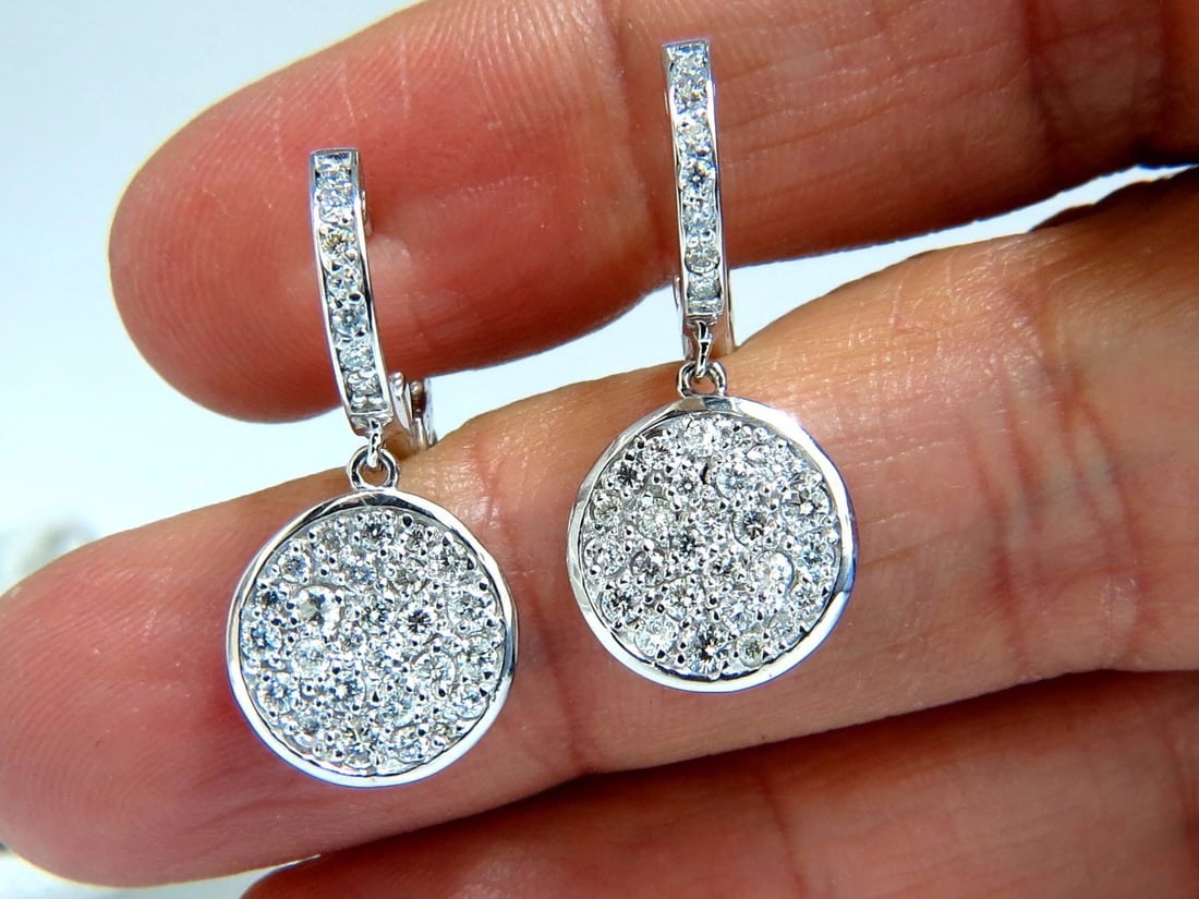 1.50ct natural diamonds dangle earrings 14kt circle dangles - 3