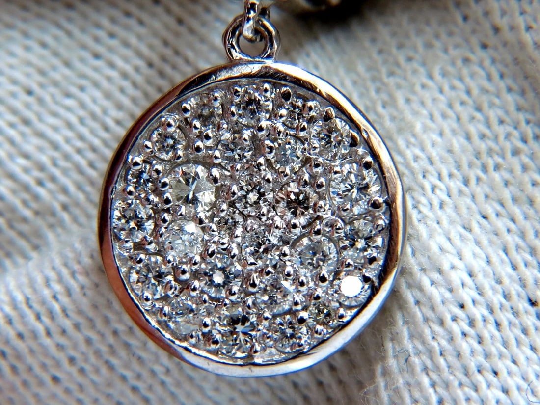 1.50ct natural diamonds dangle earrings 14kt circle dangles - 5