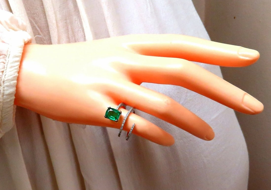 2.20ct Natural Emerald Ring Swirl Snake Mod Deco 14kt - 6