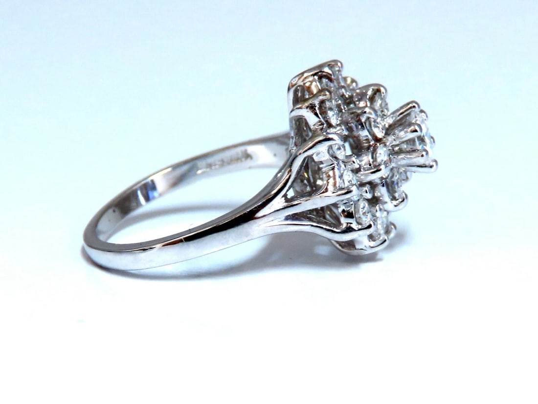 1.12ct natural diamonds raised cluster ring 14kt white gold - 2