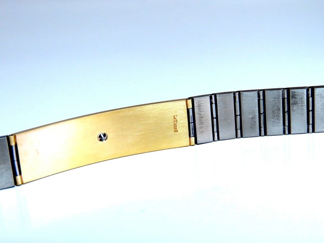 1980's Retro Mod 18kt Stainless Steel Diamond Bracelet - 5
