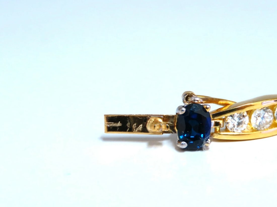 8.50ct natural Vivid royal blue sapphires diamond bracelet 14 Karat - 4