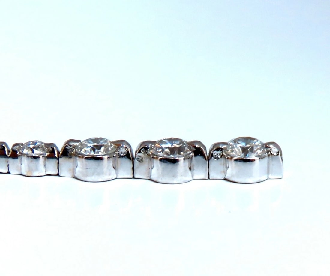 4.02ct Natural Round Diamonds Dangle Earrings 14kt EXtra Long Glam 4 Inch - 3