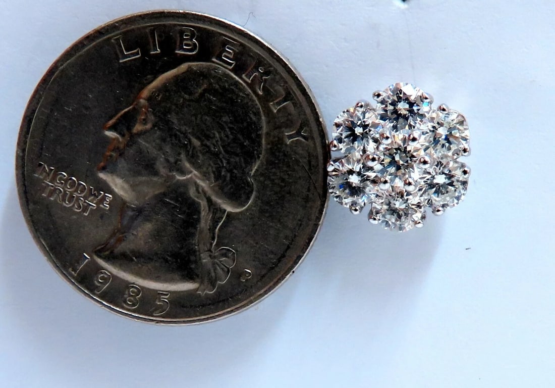 2.96ct Natural Diamonds Cluster Earrings 14kt - 3