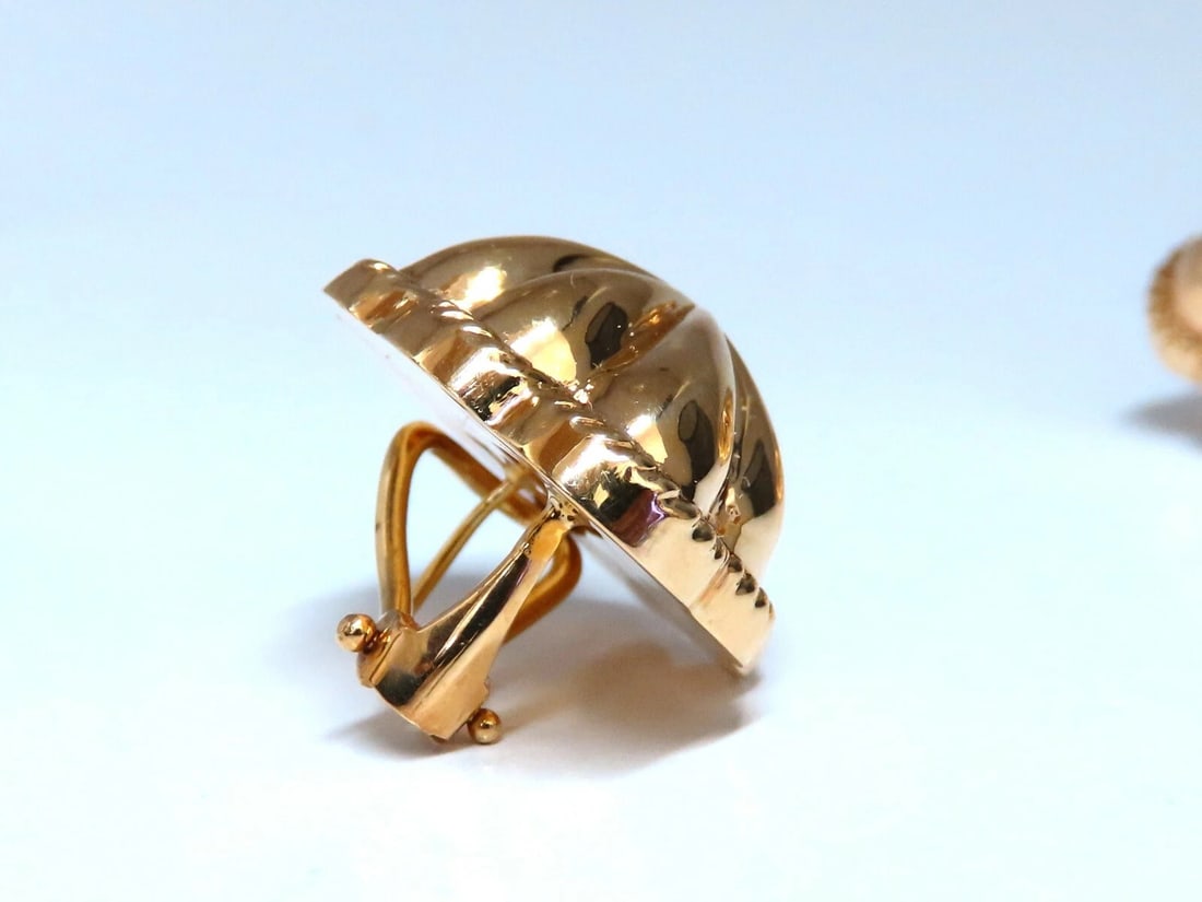 14kt Gold Textured Watermelon Clip Earrings - 3