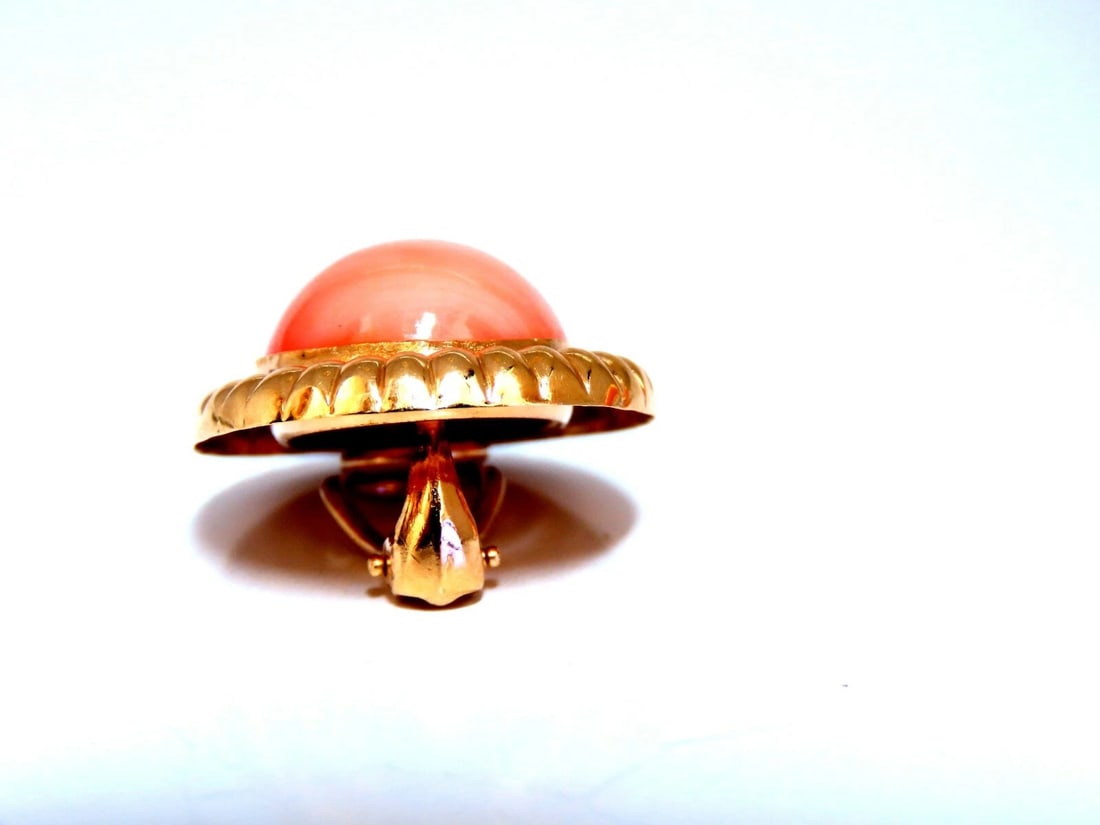 20mm Natural Coral Clip Earrings 14kt - 2