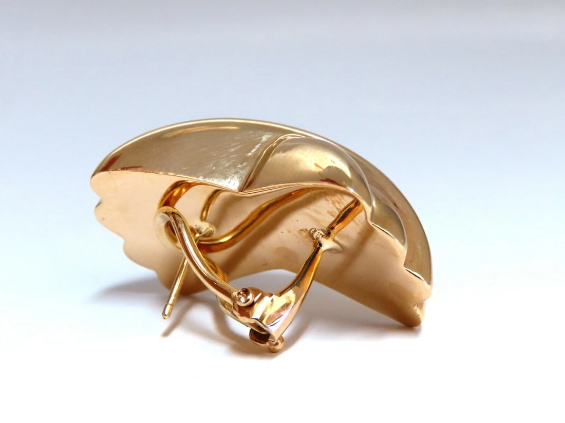 14kt Gold Raised X Clip Earrings Elongated - 3
