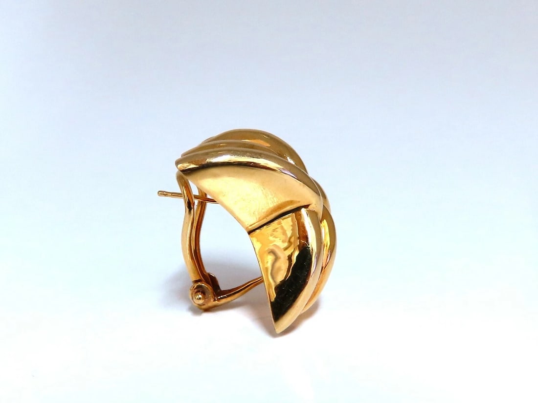 14kt Gold Raised X Clip Earrings - 3