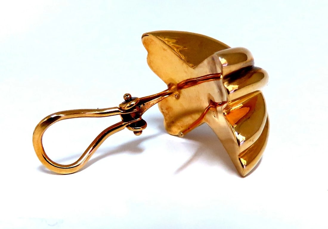 14kt Gold Raised X Clip Earrings - 4