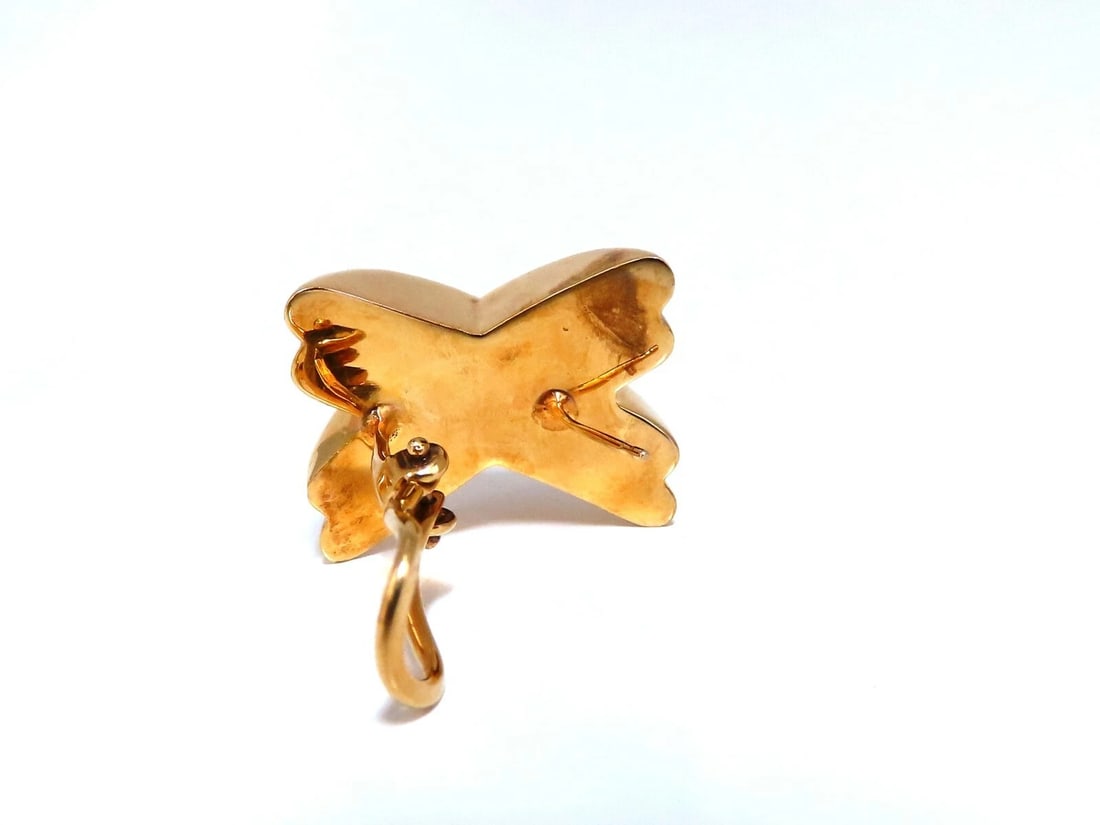 14kt Gold Raised X Clip Earrings - 5