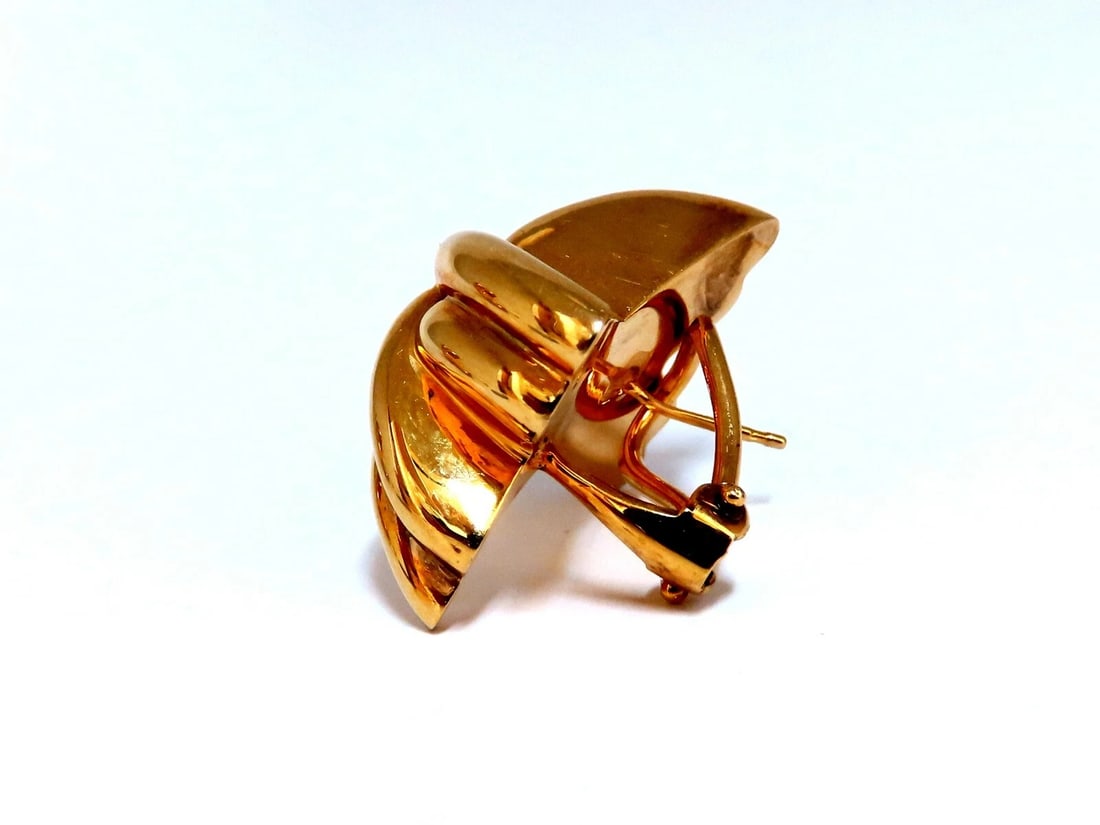 14kt Gold Raised X Clip Earrings - 6
