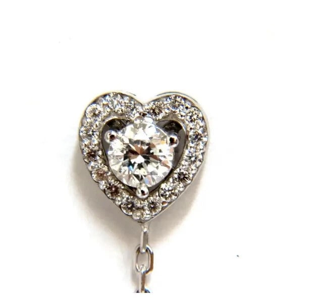 2.40ct Natural Briolette Diamonds Dangle Station Yard Earrings 14kt - 2
