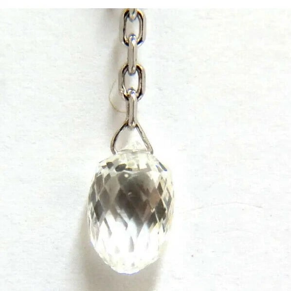 2.40ct Natural Briolette Diamonds Dangle Station Yard Earrings 14kt - 6
