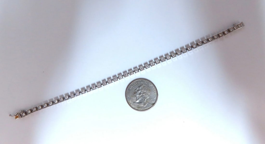 1.40ct Box Bead Set Prime Pave Natural Round Diamonds Bracelet 14kt - 4