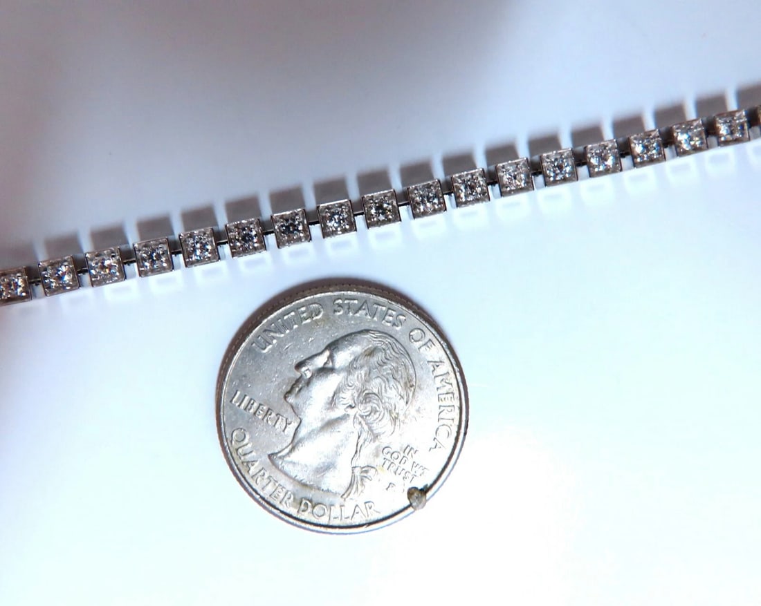 1.40ct Box Bead Set Prime Pave Natural Round Diamonds Bracelet 14kt - 5