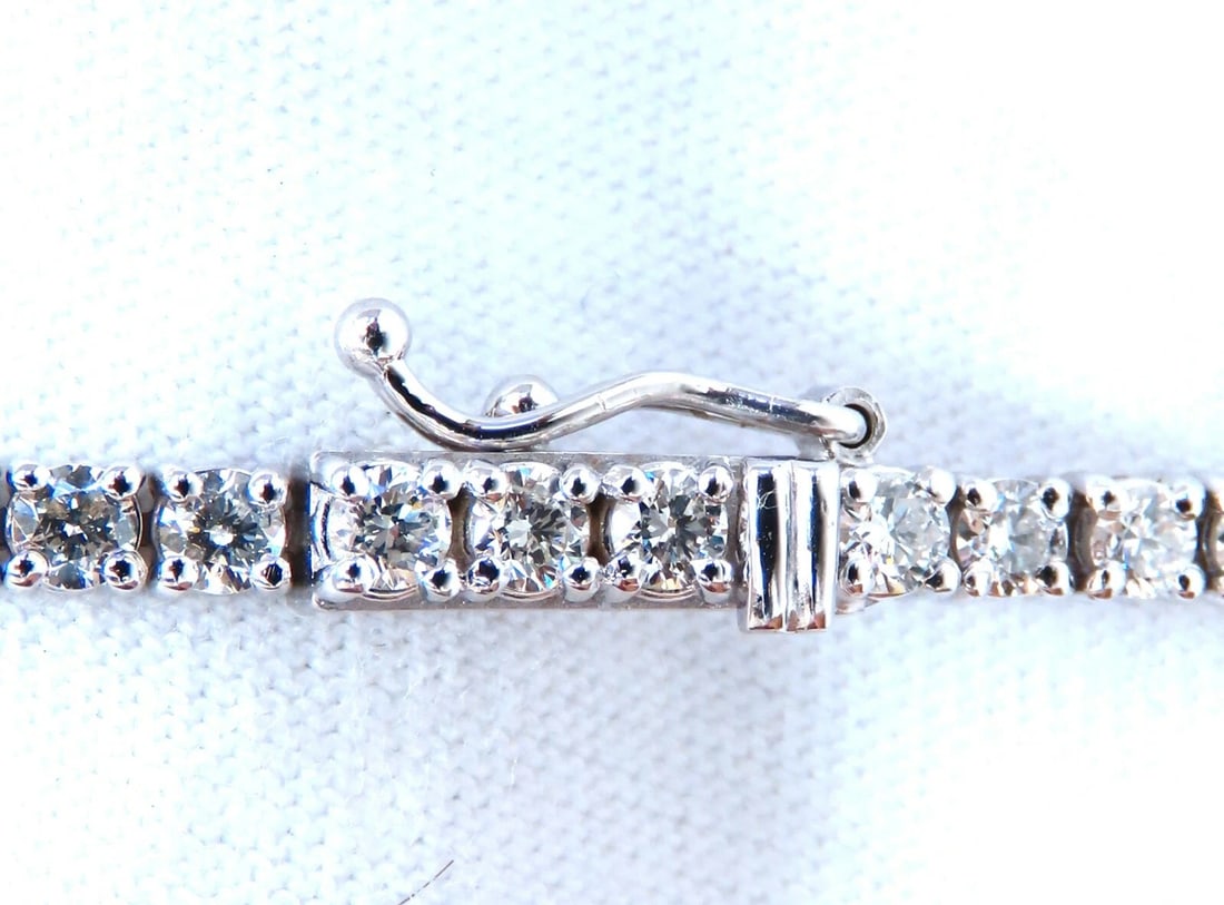 6.43ct Natural Diamonds Tennis Bracelet 14kt Gold Classic Graduated Caliber - 2