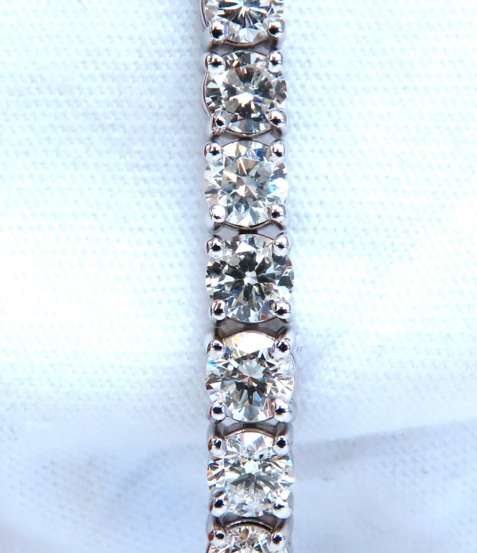 6.43ct Natural Diamonds Tennis Bracelet 14kt Gold Classic Graduated Caliber - 3