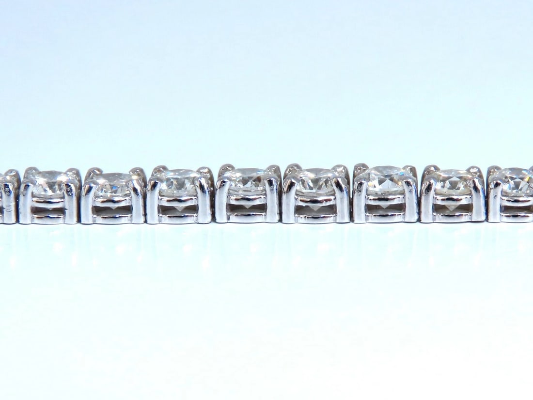 6.43ct Natural Diamonds Tennis Bracelet 14kt Gold Classic Graduated Caliber - 4