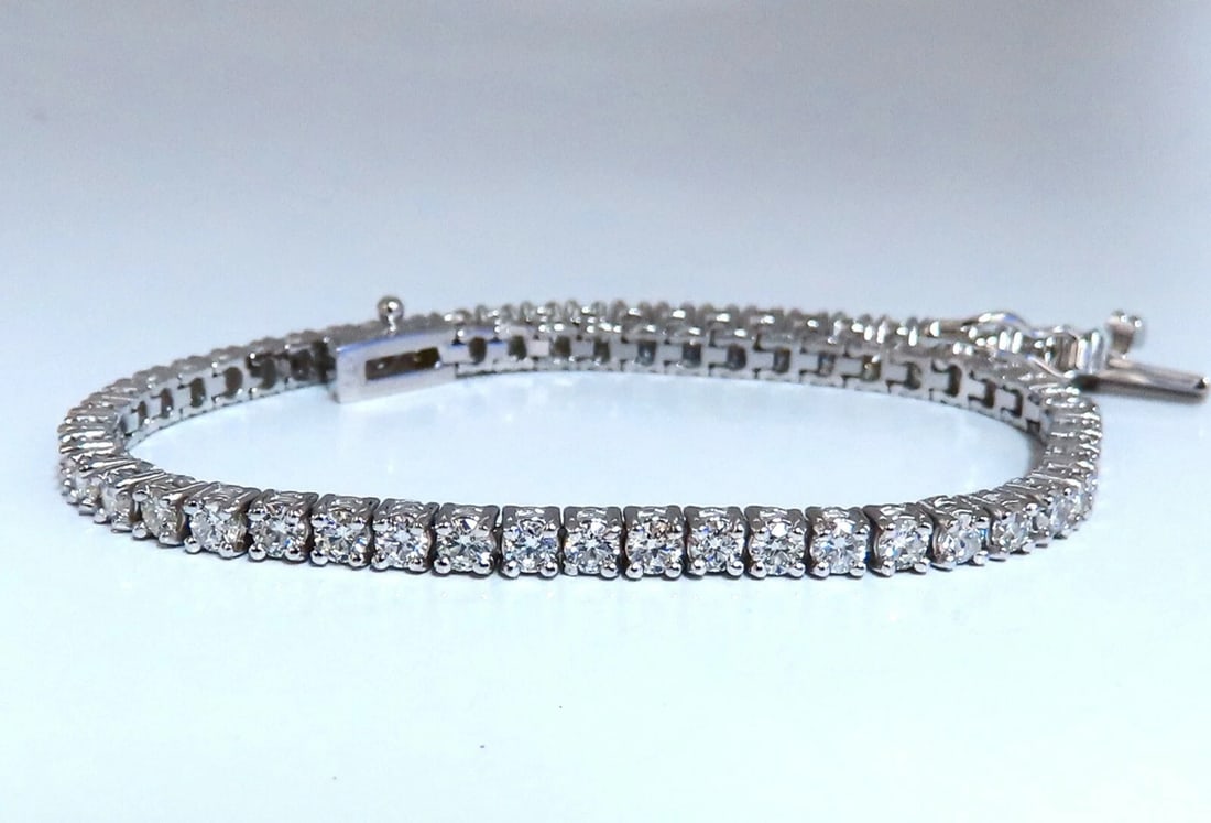 2.87ct Natural Diamonds Tennis Bracelet 14kt Gold Classic Riviera - 2