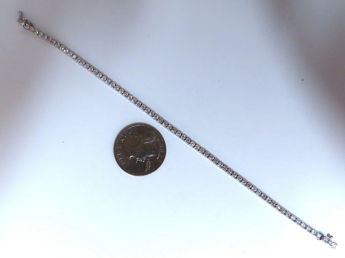 2.87ct Natural Diamonds Tennis Bracelet 14kt Gold Classic Riviera - 3