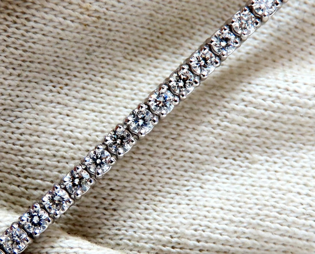 2.87ct Natural Diamonds Tennis Bracelet 14kt Gold Classic Riviera - 5