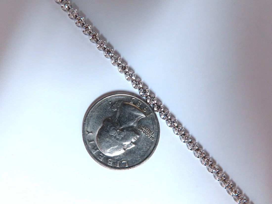 2.34ct Natural Diamonds Tennis Bracelet 14kt Gold Classic Riviera - 3