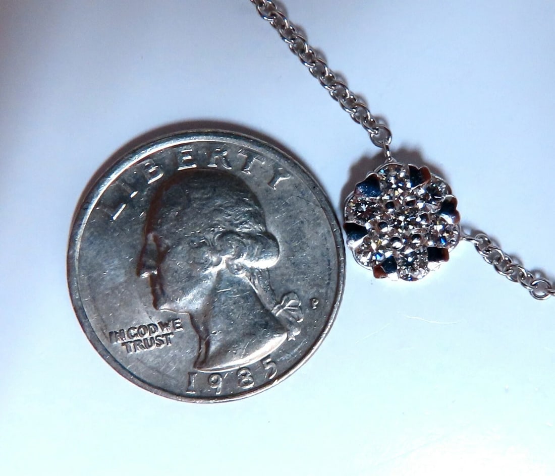 5.22ct natural diamonds (5) cluster yard necklace 14kt floretta 17 inch - 5