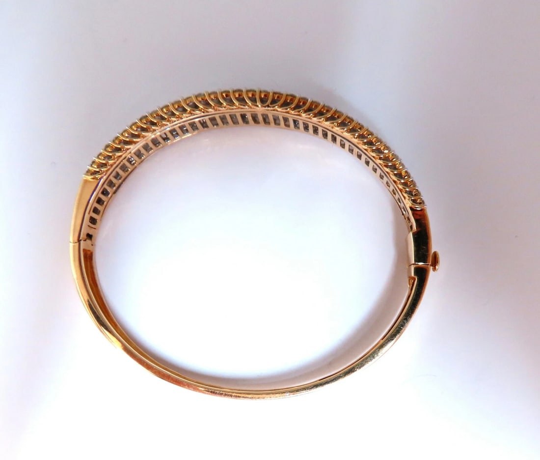 5.23ct Baguette & Rounds Diamond Three Row Bracelet 14kt - 5