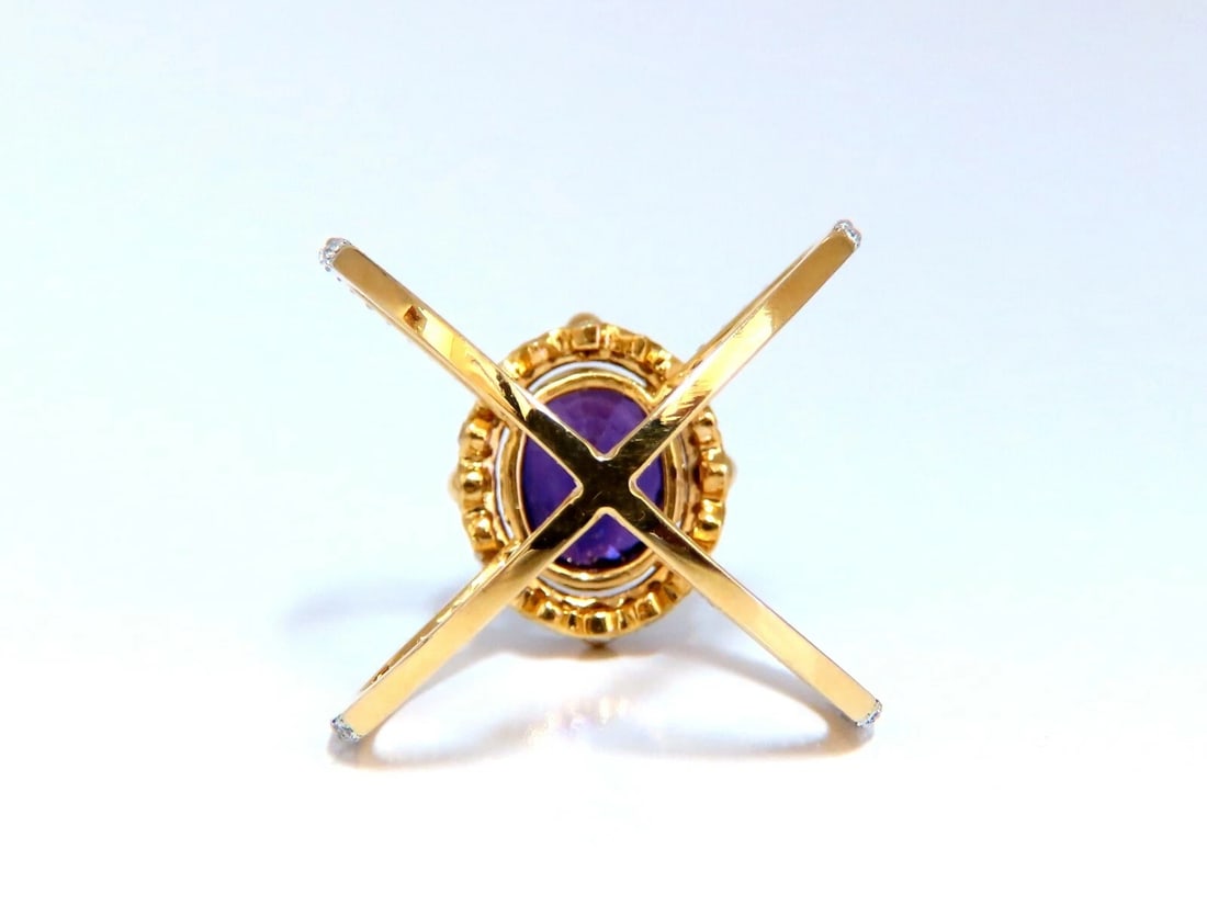 GIA Certified 3.96ct Natural Vivid purple sapphire diamonds ring - 3