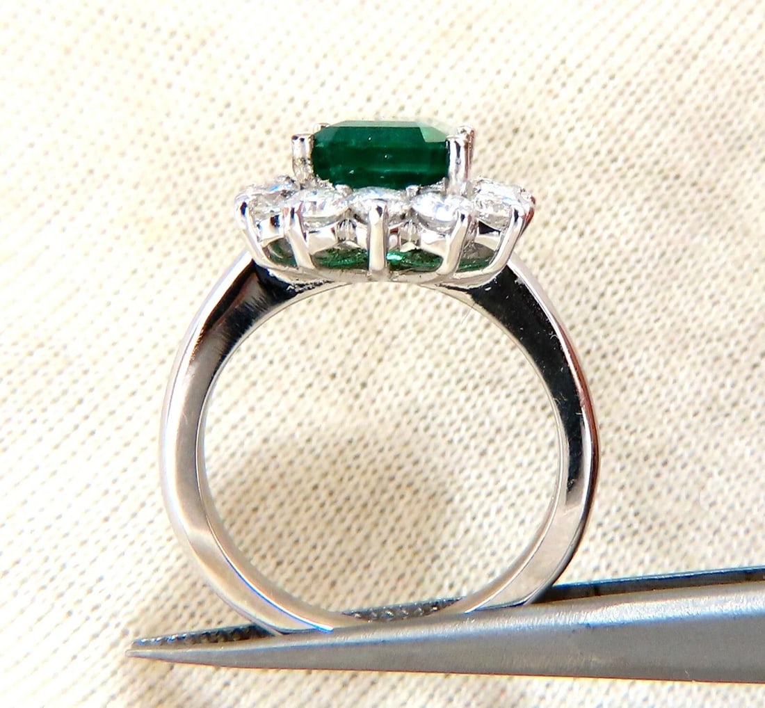 5.07ct Natural Emerald Diamonds Cluster Halo Ring 14kt - 5