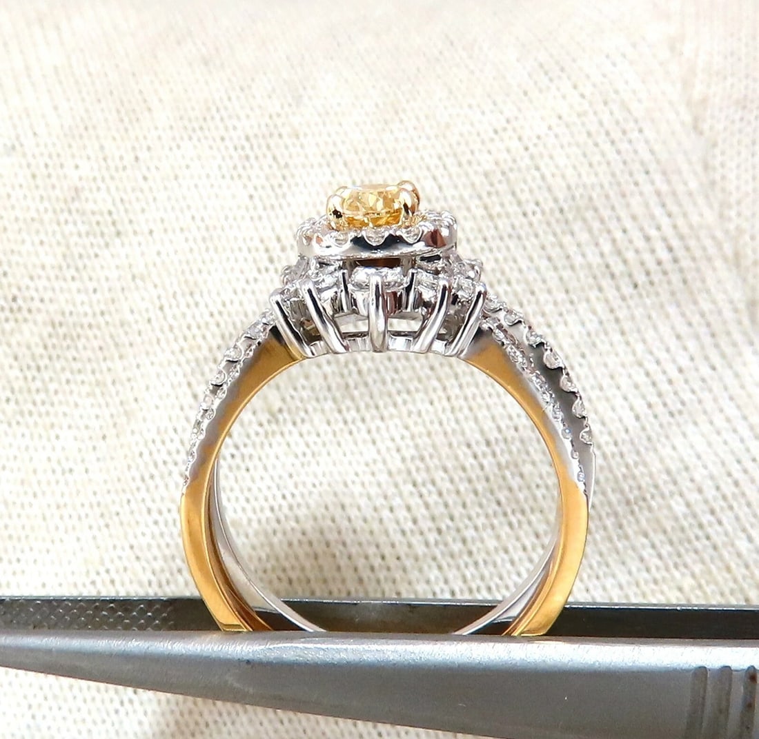 1.81ct Natural Fancy Yellow Diamonds Ring 14kt Insert & Ring - 7