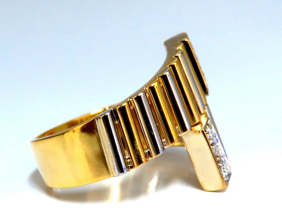 .10ct Tubular Round cut natural diamond ring 18kt gold H/vs2 - 2