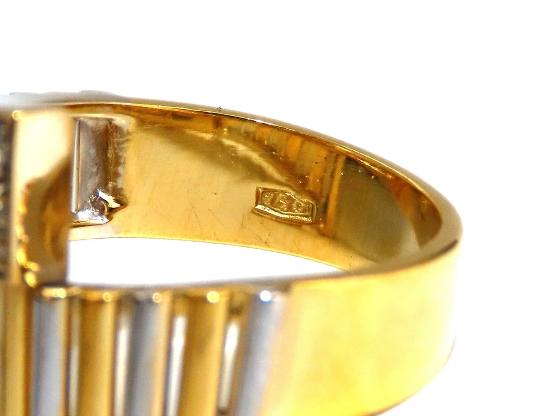 .10ct Tubular Round cut natural diamond ring 18kt gold H/vs2 - 3