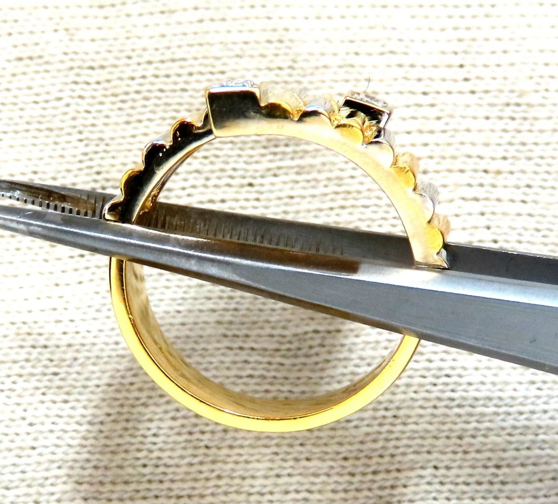 .10ct Tubular Round cut natural diamond ring 18kt gold H/vs2 - 7