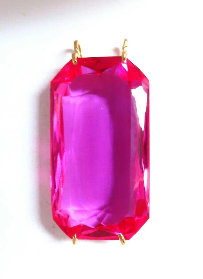 156ct GIA Certified Lab Pink Sapphire necklace 14kt - 2
