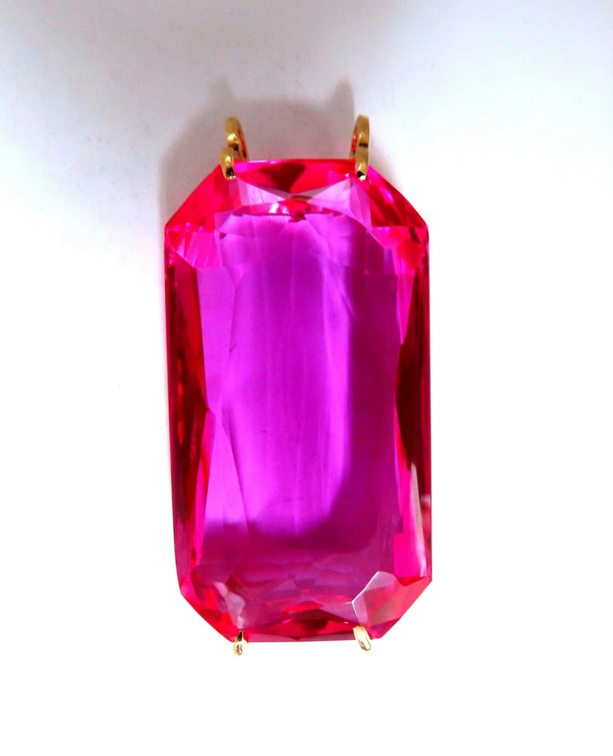 156ct GIA Certified Lab Pink Sapphire necklace 14kt - 4
