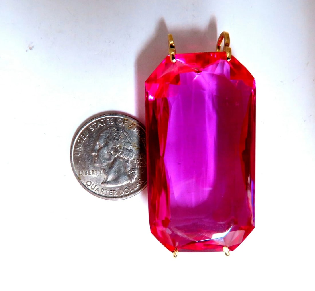156ct GIA Certified Lab Pink Sapphire necklace 14kt - 5