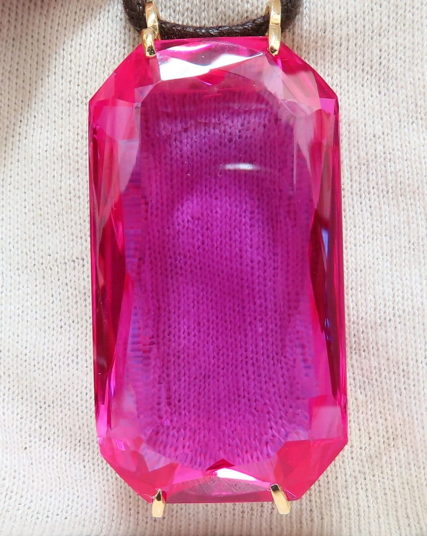 156ct GIA Certified Lab Pink Sapphire necklace 14kt - 6