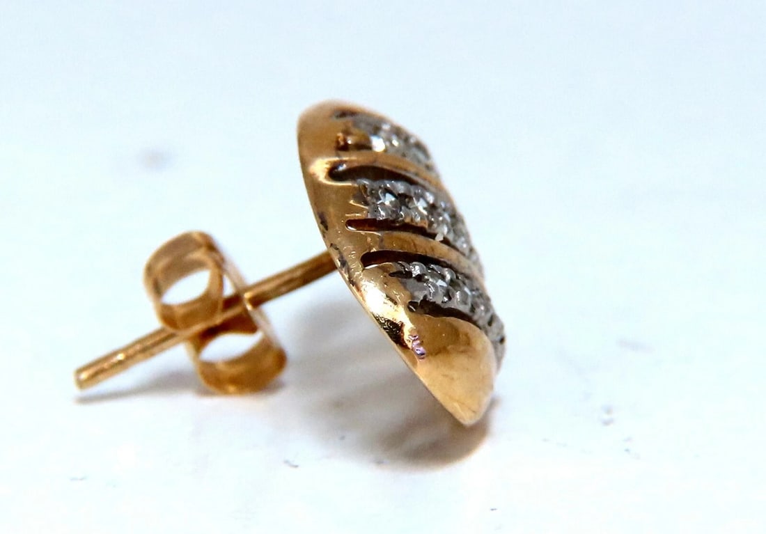 .20ct natural round diamonds oval striped earrings 14kt - 4