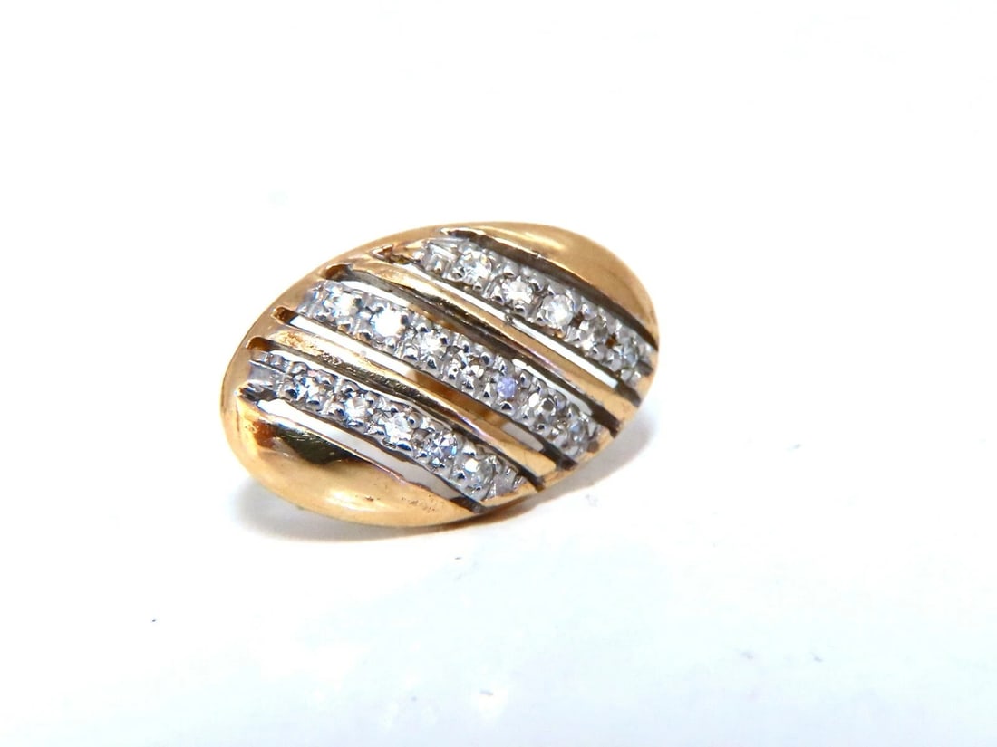 .20ct natural round diamonds oval striped earrings 14kt - 5