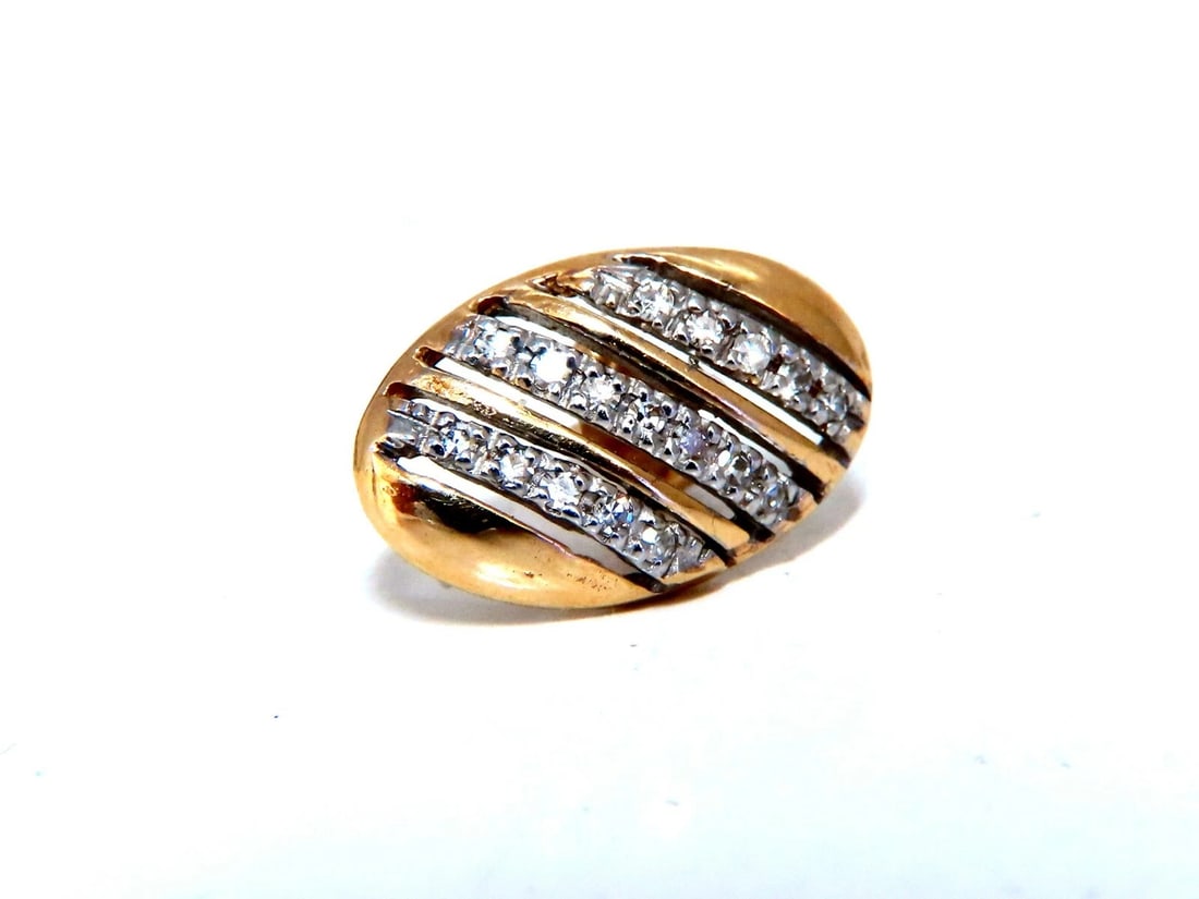 .20ct natural round diamonds oval striped earrings 14kt - 6