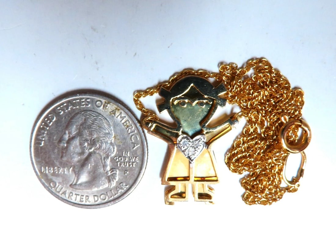 Diamonds Emoji Necklace 14kt yellow gold - 6