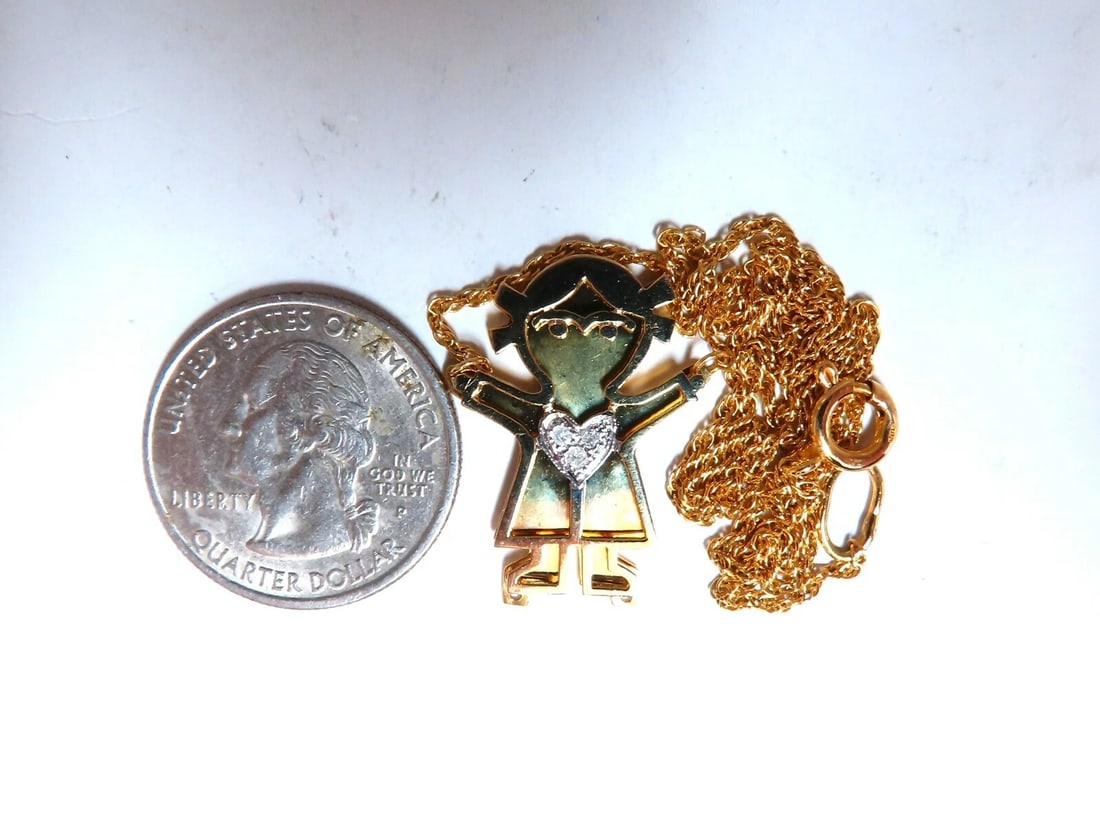 Diamonds Emoji Necklace 14kt yellow gold - 7