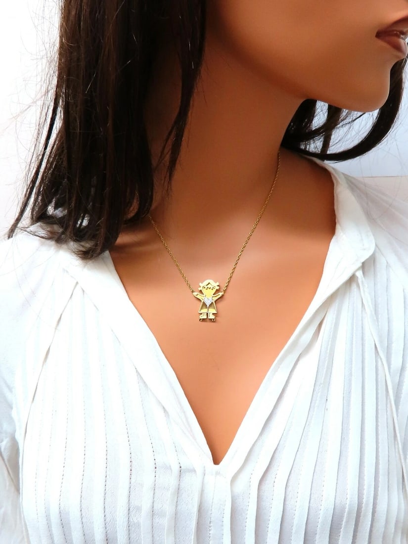 Diamonds Emoji Necklace 14kt yellow gold - 8