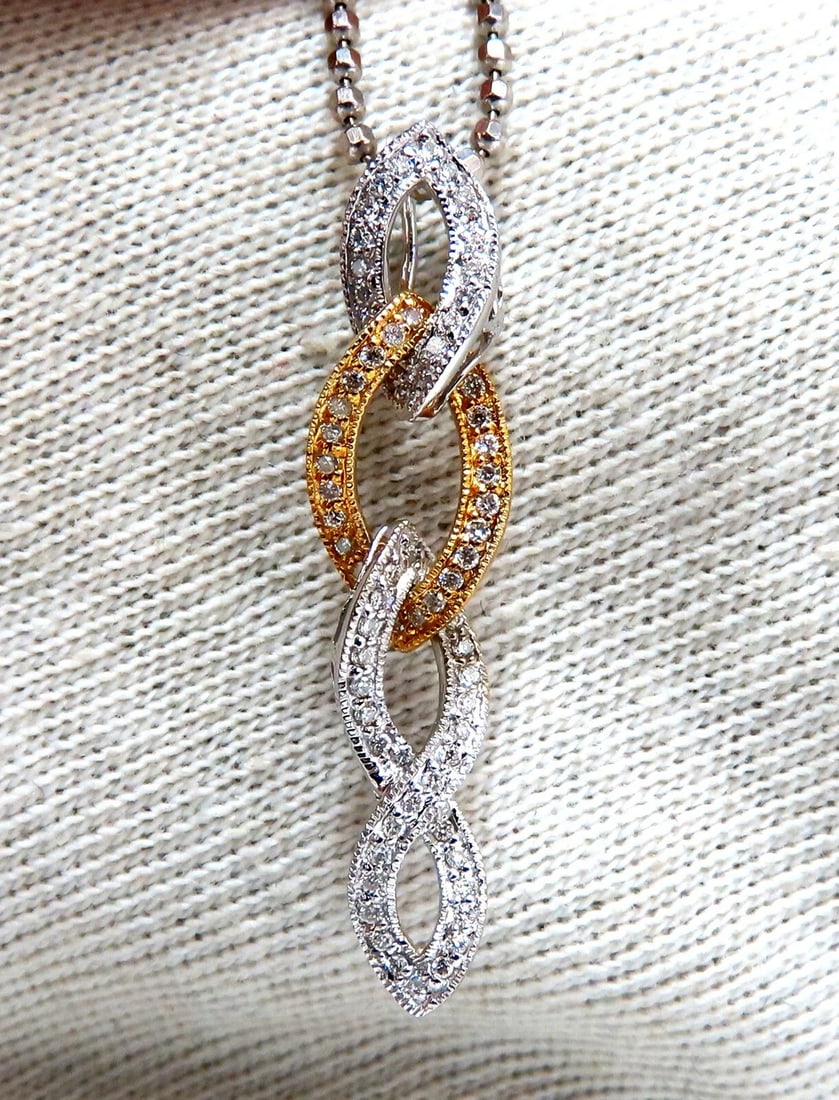 .33ct Natural Diamonds Dangle Necklace 14kt - 2