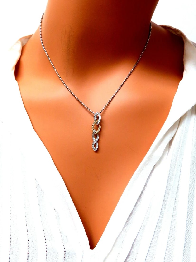 .33ct Natural Diamonds Dangle Necklace 14kt - 7