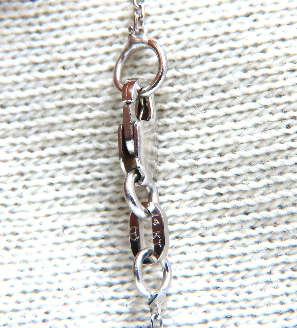 .90ct Natural Sapphire Diamonds Double Loop Link Necklace 14kt - 3