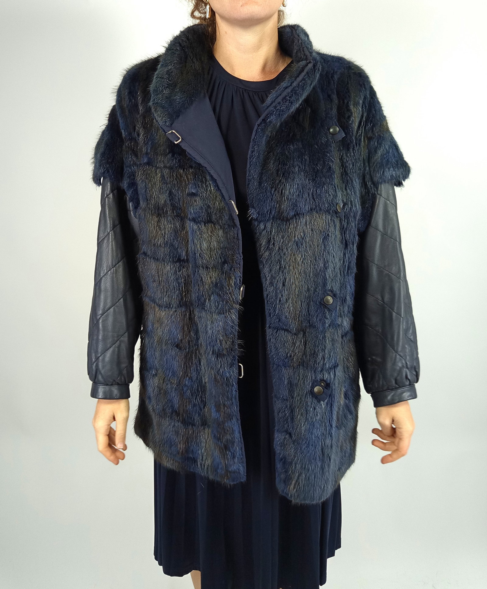 BLUE MINK FUR BOMBER JACKET EU: 3XL ; US: 24 - 4