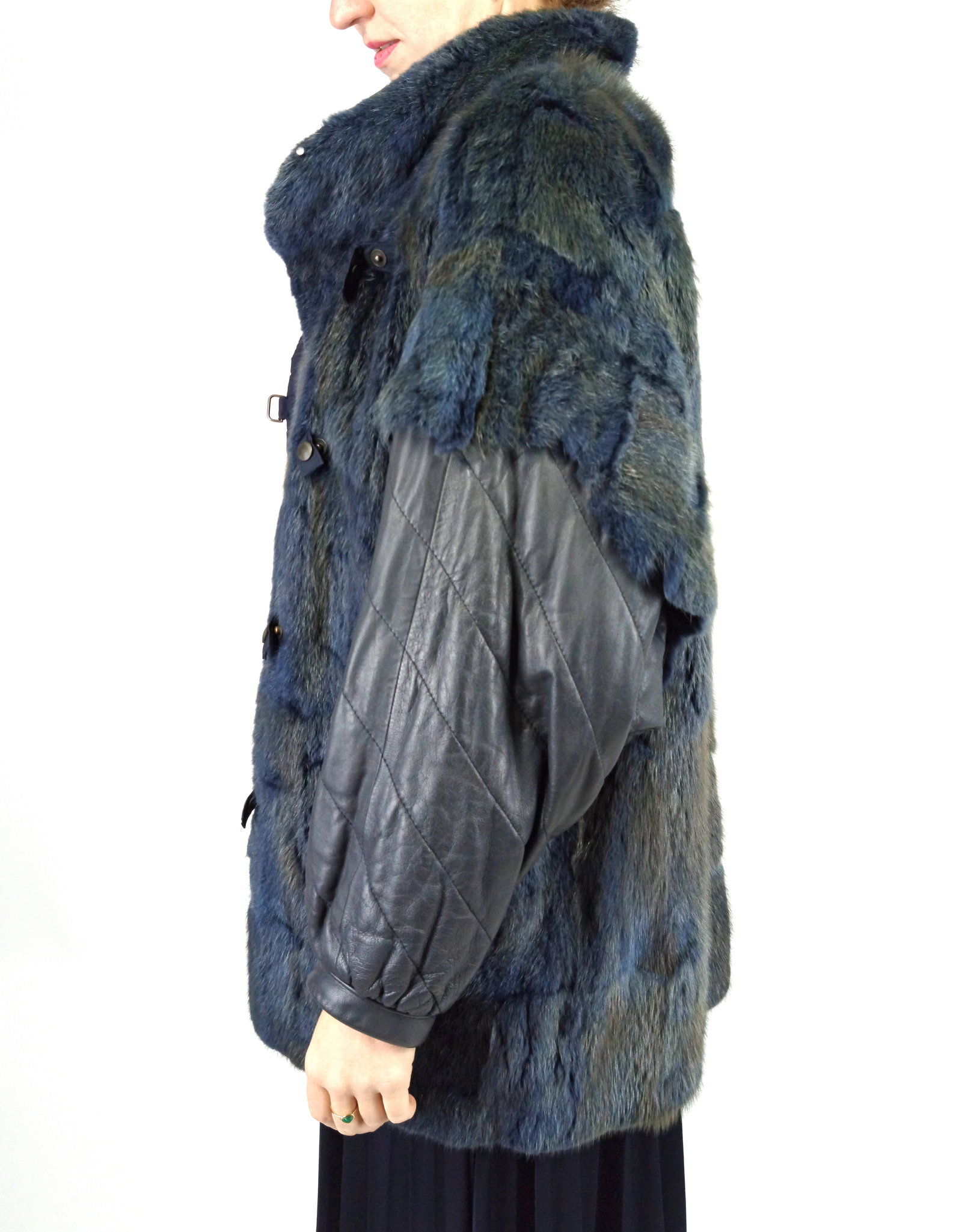 BLUE MINK FUR BOMBER JACKET EU: 3XL ; US: 24 - 5